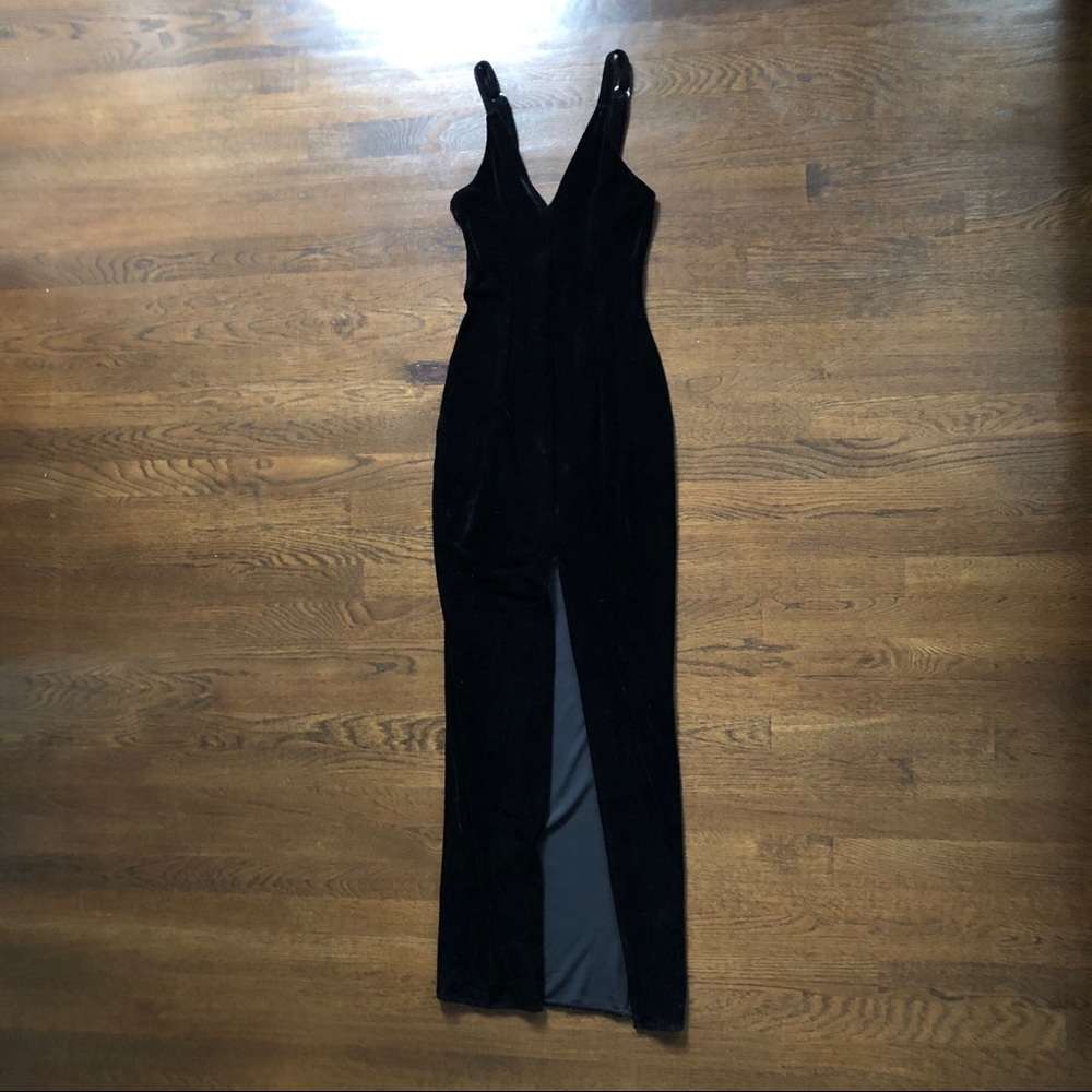 bebe black velvet dress